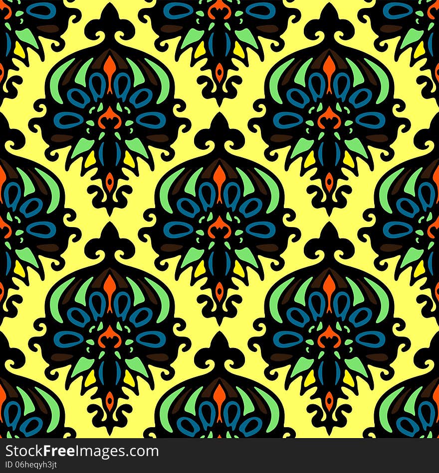 Abstract Flower seamless pattern vector