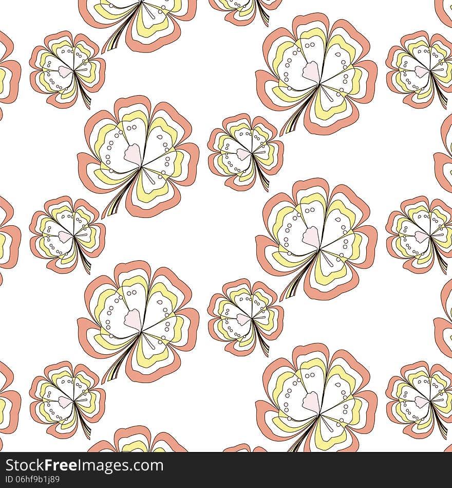 Seamless Sweet Pattern In The Yellow And Pink