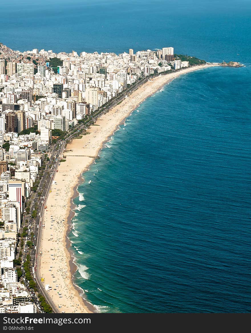 Aerial View of Ipanema and Leblon Beach