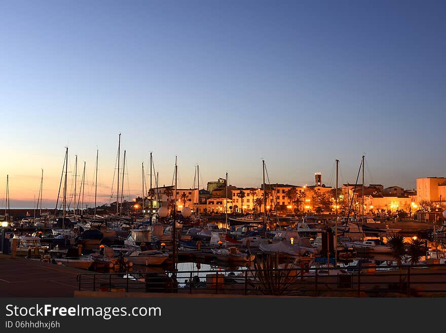 Sunset in the harbor