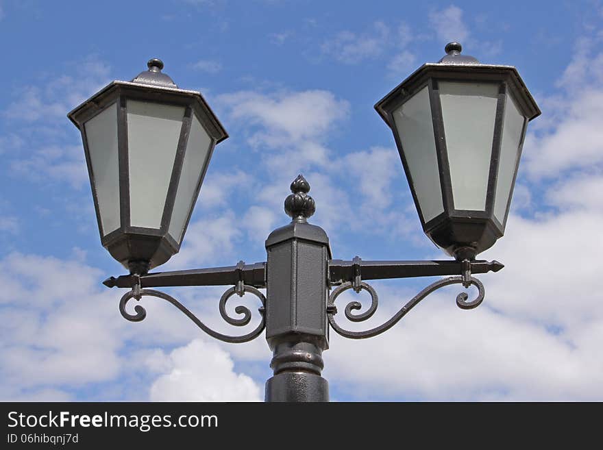 City lantern against the sky