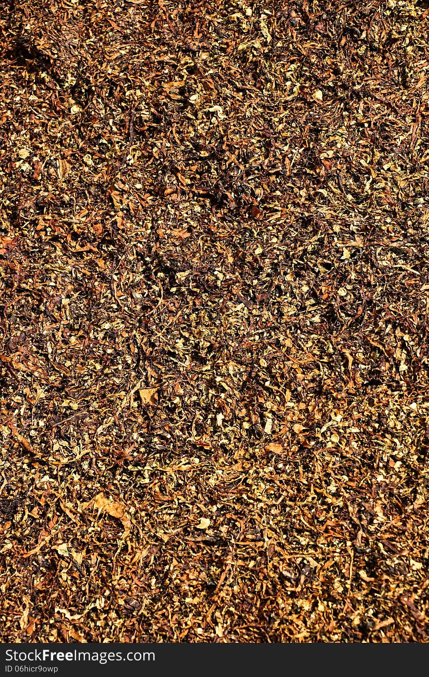 Dry tobacco for use for background