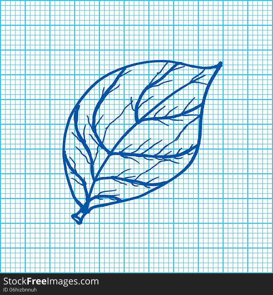 Drawing Of Leaves On Graph Paper Vector