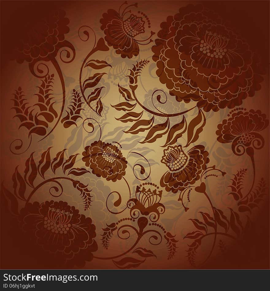 Floral Designbrown