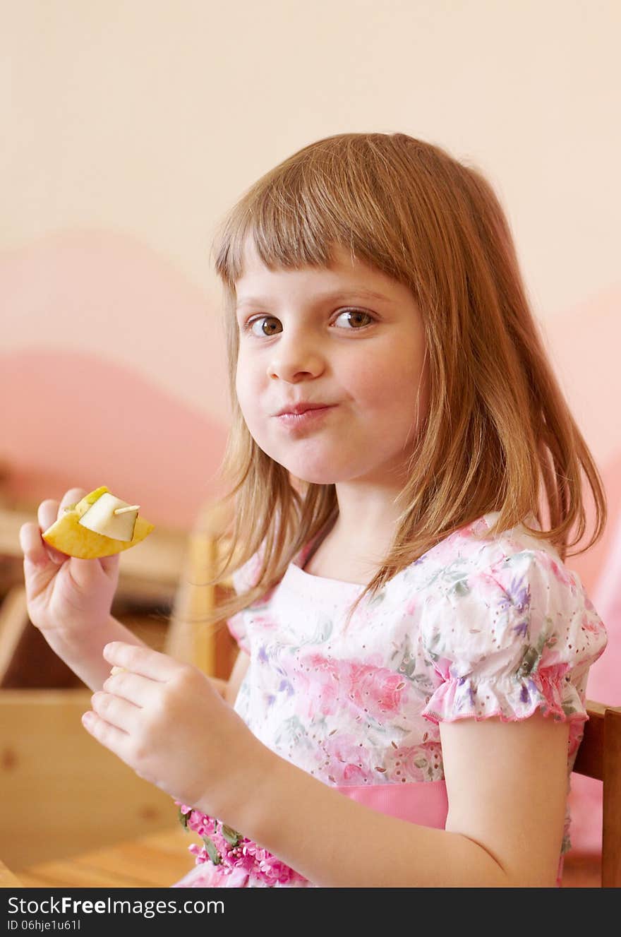 Girl Eating Fruit