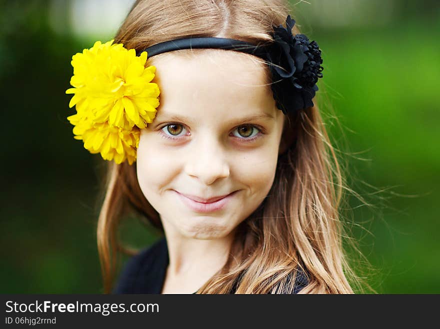 Girl with flowers in her hair