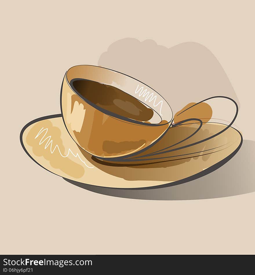 Abstract coffee illustration. Coffee background. Vector