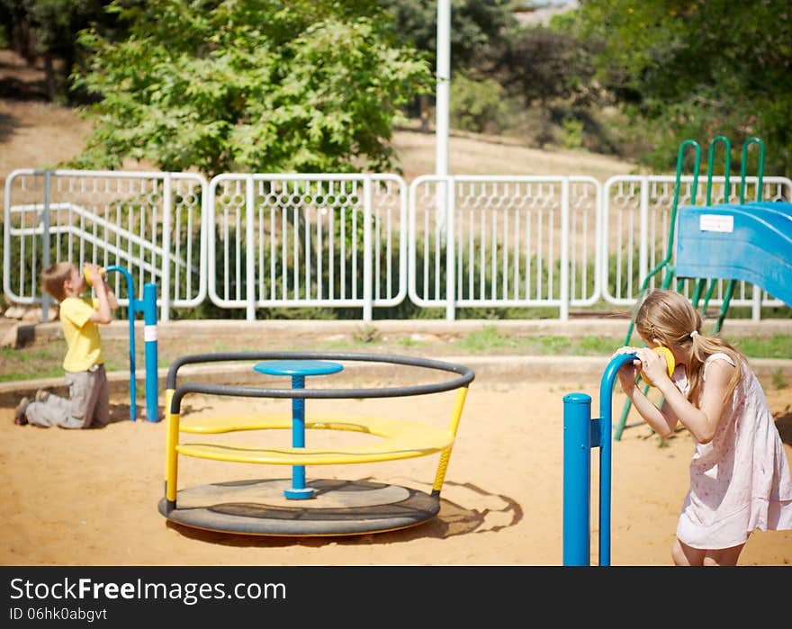 Playing on the playground