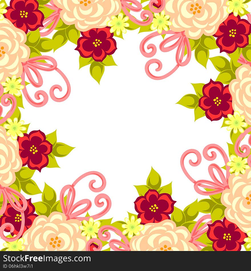 Fresh background with plants and flowers. Fresh background with plants and flowers