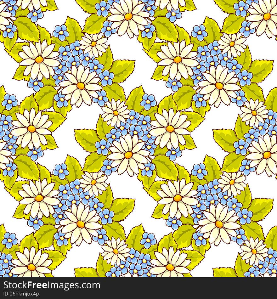 Vector seamless background with flowers. Vector seamless background with flowers