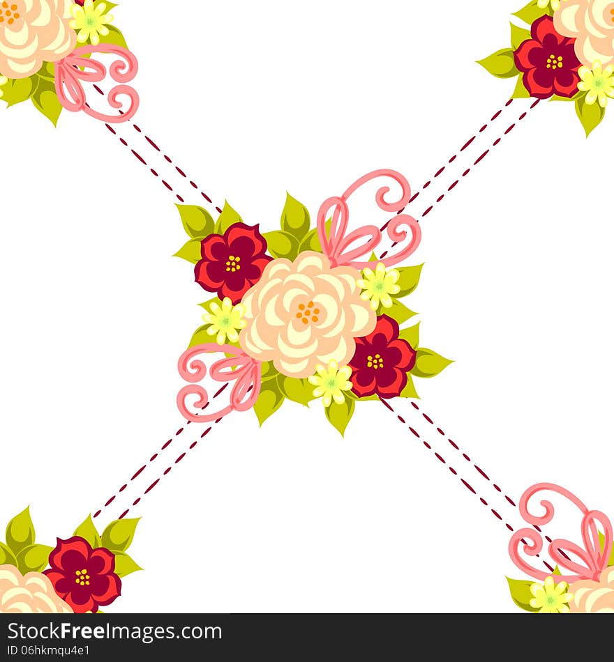 Vector seamless background with flowers. Vector seamless background with flowers