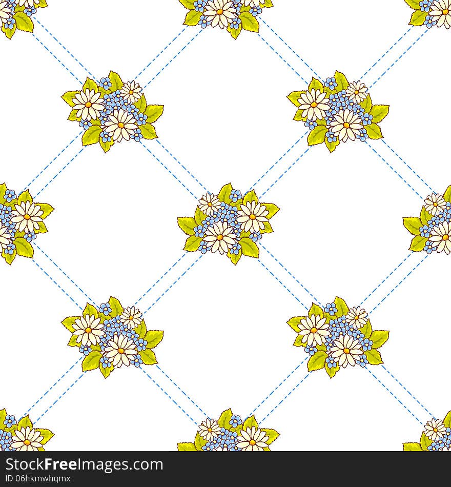 Vector seamless background with flowers. Vector seamless background with flowers