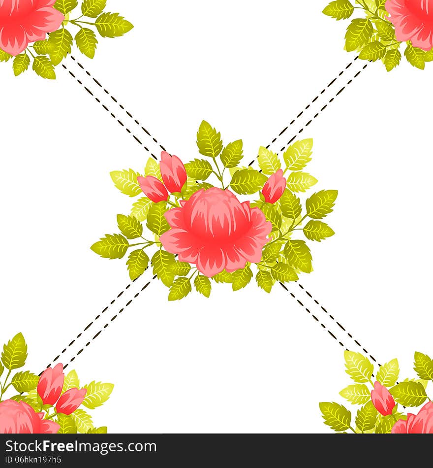 Vector seamless background with flowers. Vector seamless background with flowers