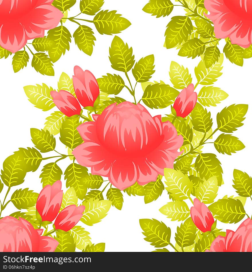 Vector seamless background with flowers. Vector seamless background with flowers