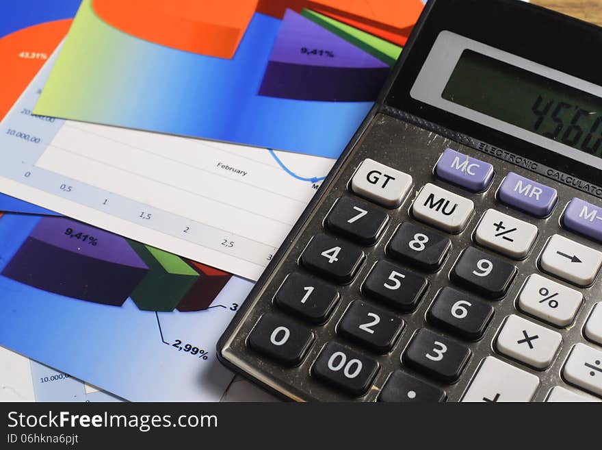 Chart, Calculator & Pen, Accounting and Finance Concept