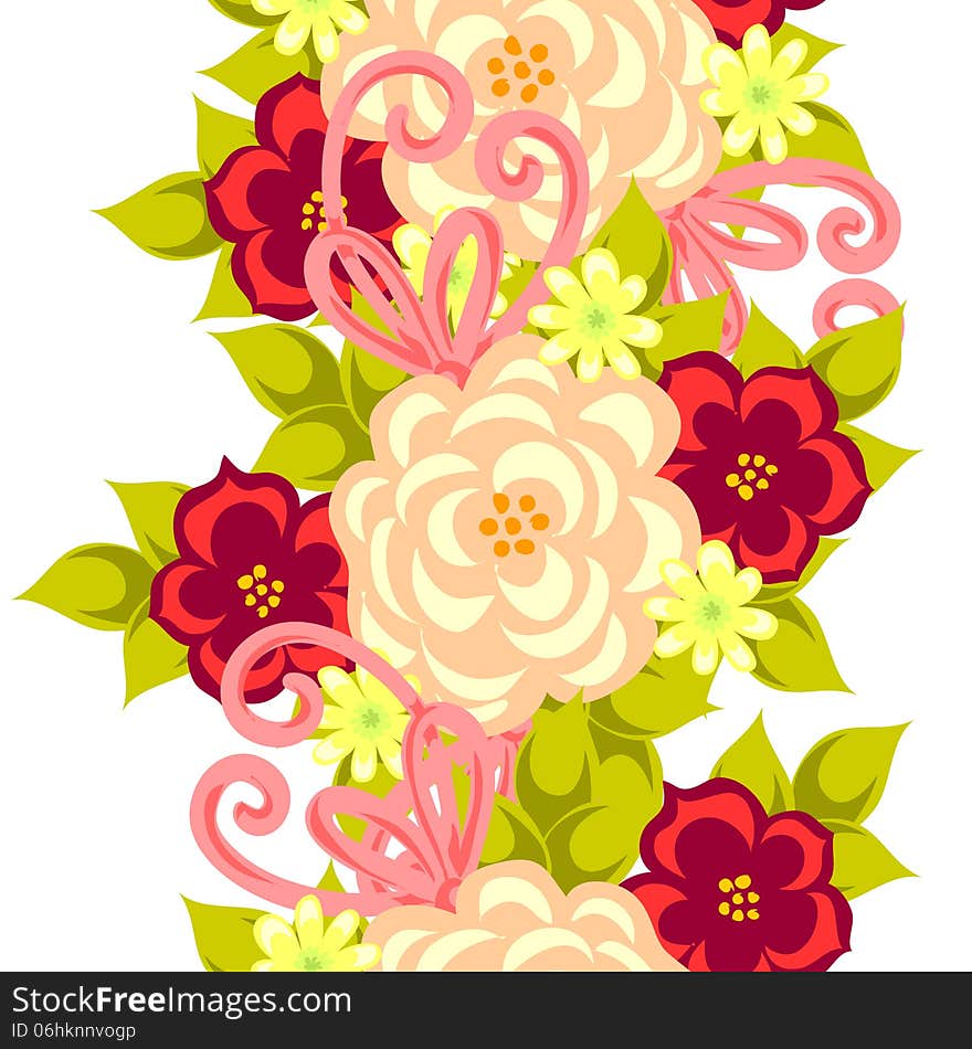 Vector seamless background with flowers. Vector seamless background with flowers