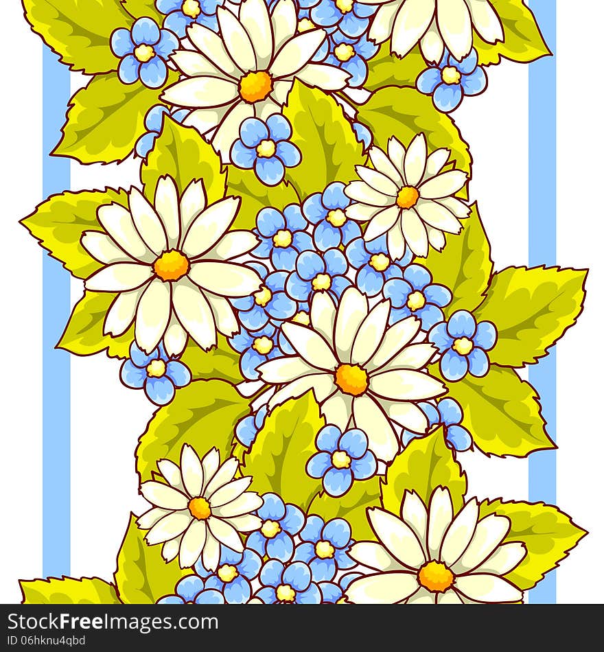 Vector seamless background with flowers. Vector seamless background with flowers