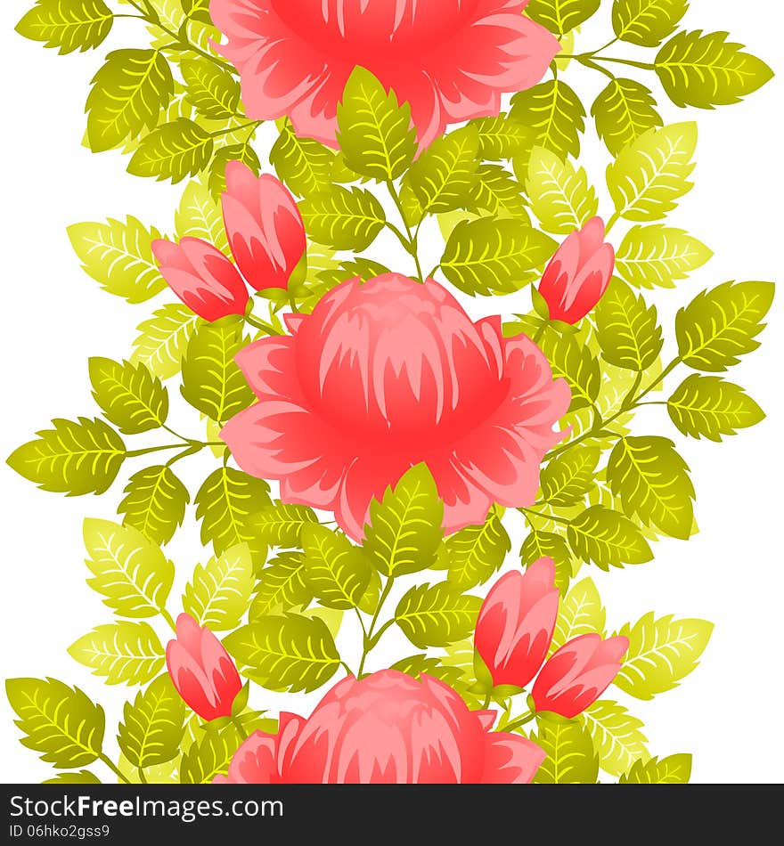 Vector seamless background with flowers. Vector seamless background with flowers