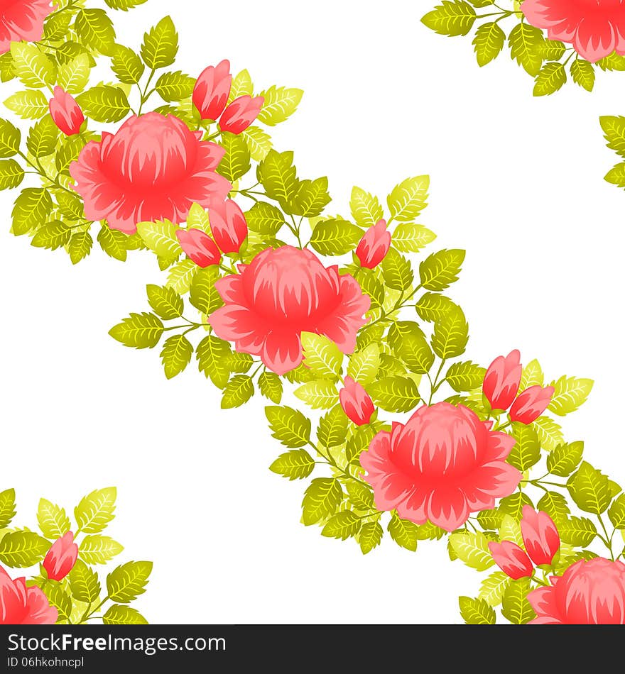 Vector seamless background with flowers. Vector seamless background with flowers