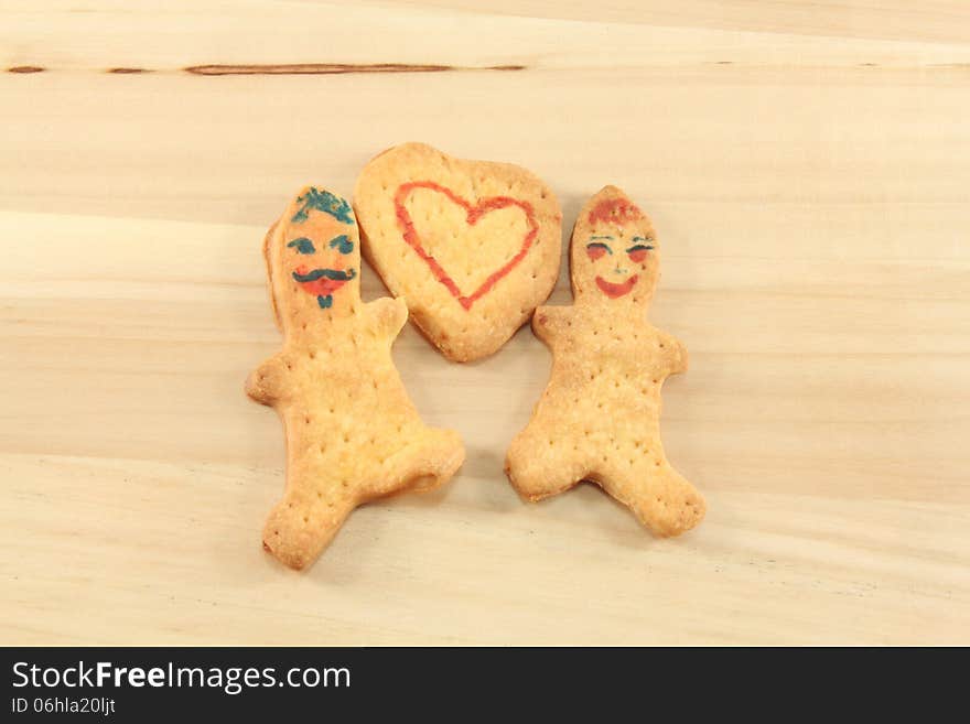 Gingerbread men, funny family with heart