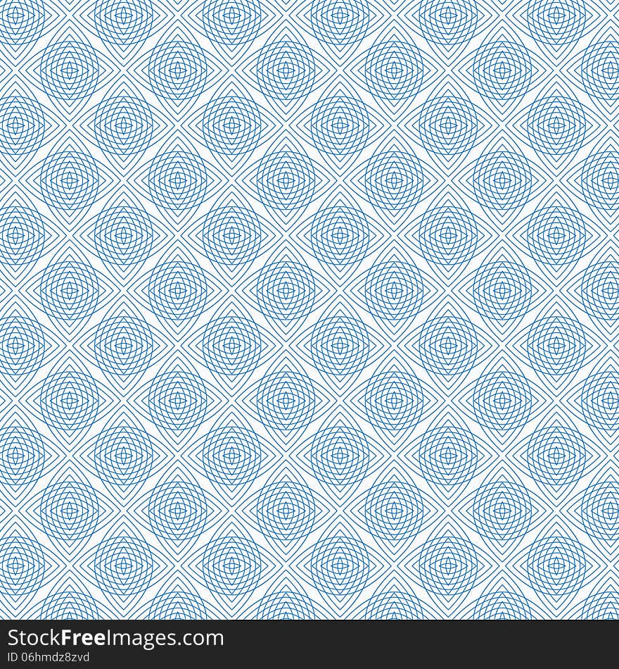 Blue Abstract Line Pattern On White, Vector