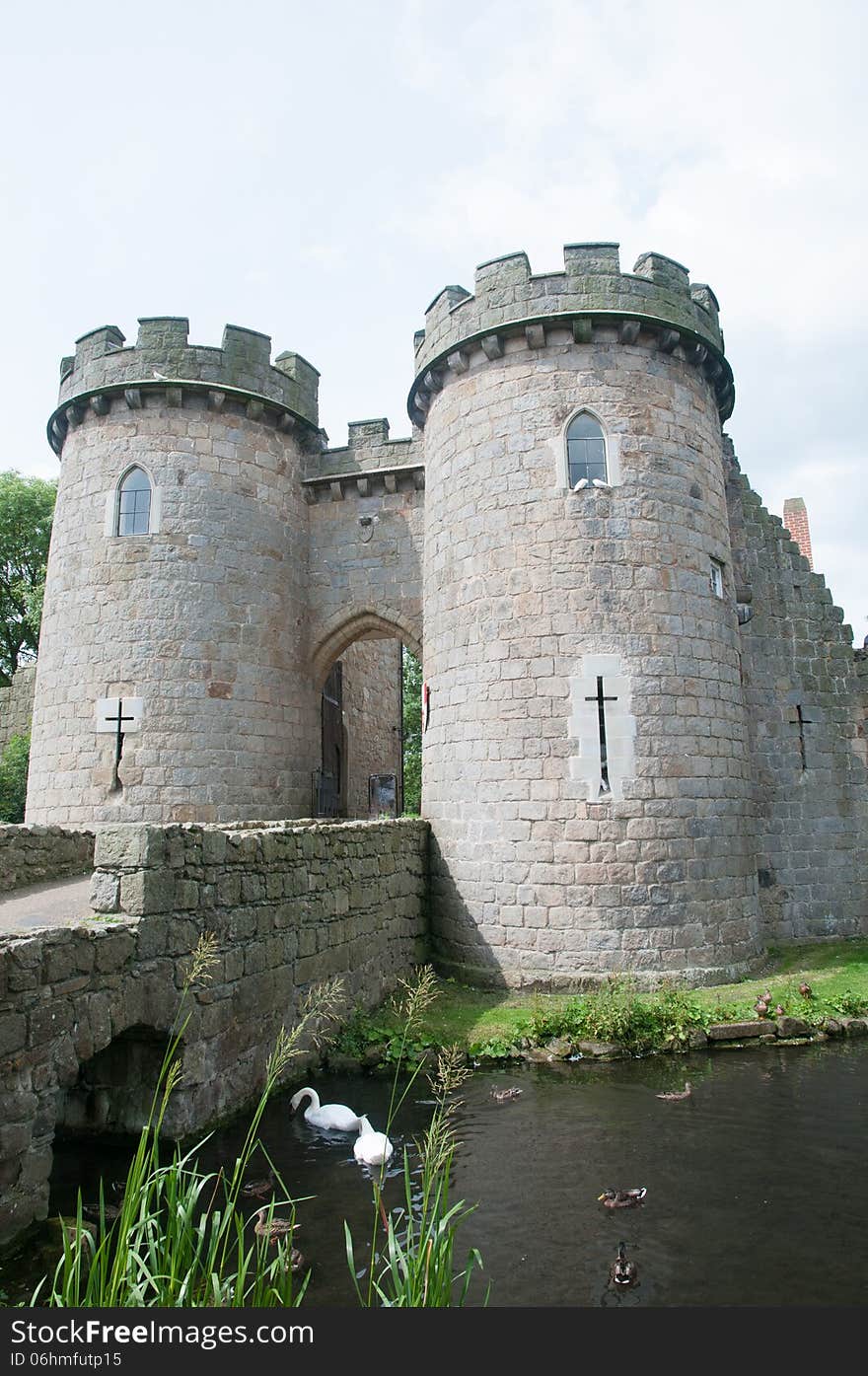 Whittington castle in shropshire in england. Whittington castle in shropshire in england