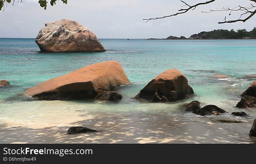 Deserted beach Anse Lazio on the island of Praslin, Seychelles. Deserted beach Anse Lazio on the island of Praslin, Seychelles