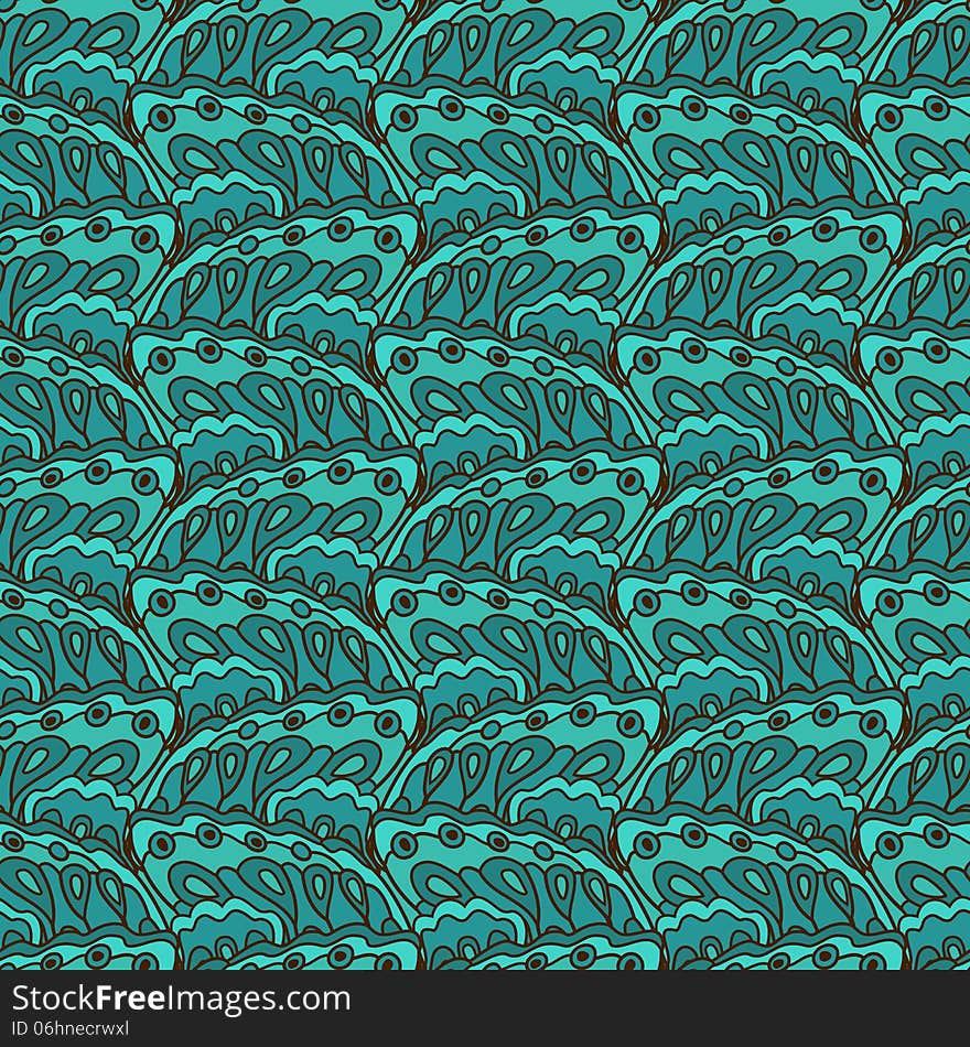 Vector seamless pattern with blue waves. Vector seamless pattern with blue waves