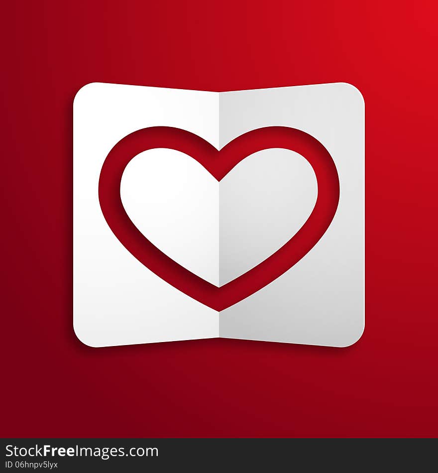 Valentines day card with heart. Vector illustration.