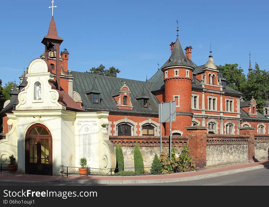 Chapel and Palace in Plawniowice - old landmark in Poland. Upper Silesia region. Chapel and Palace in Plawniowice - old landmark in Poland. Upper Silesia region.