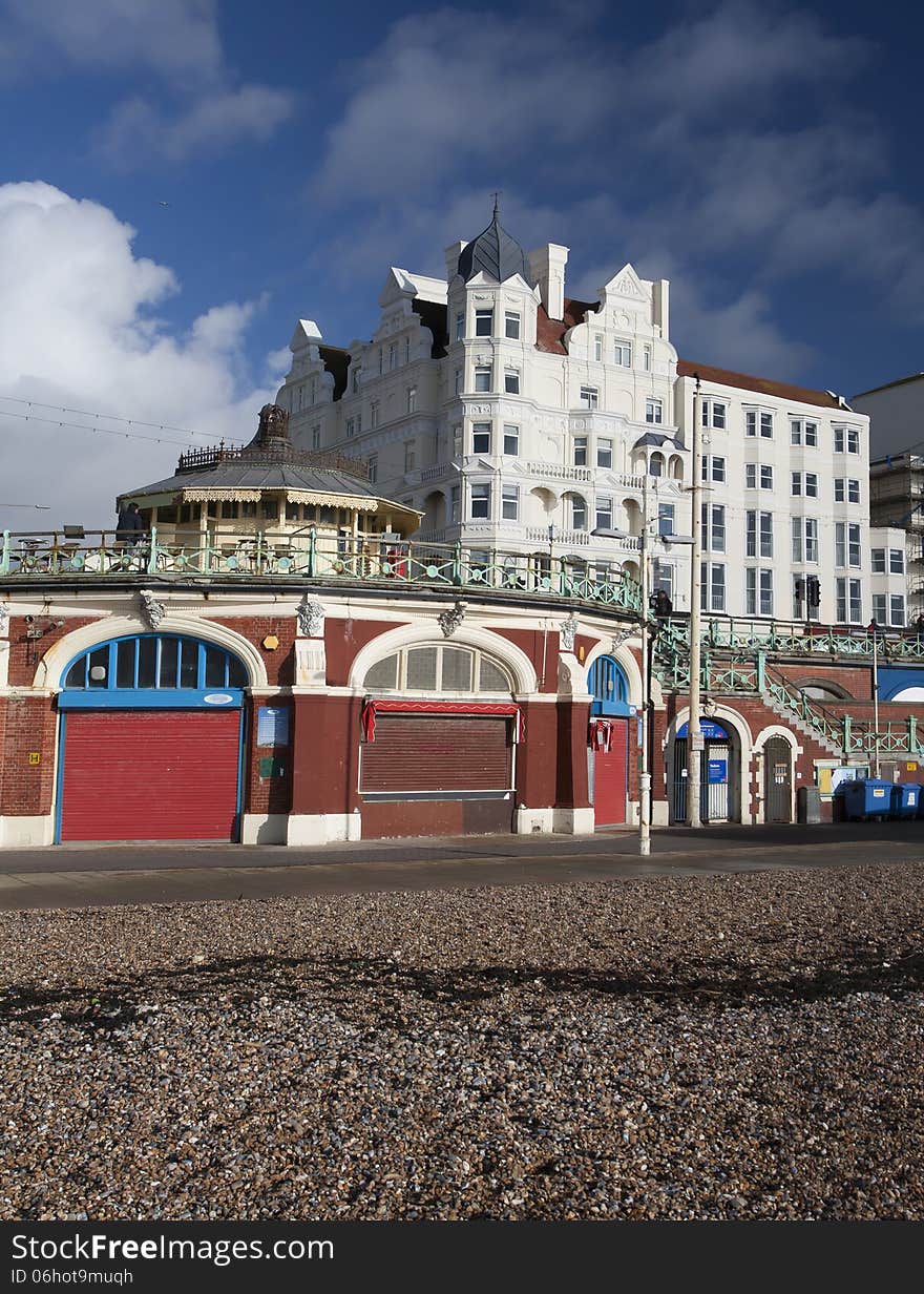 Beachfront shops brighton pebble beach seafront. Beachfront shops brighton pebble beach seafront