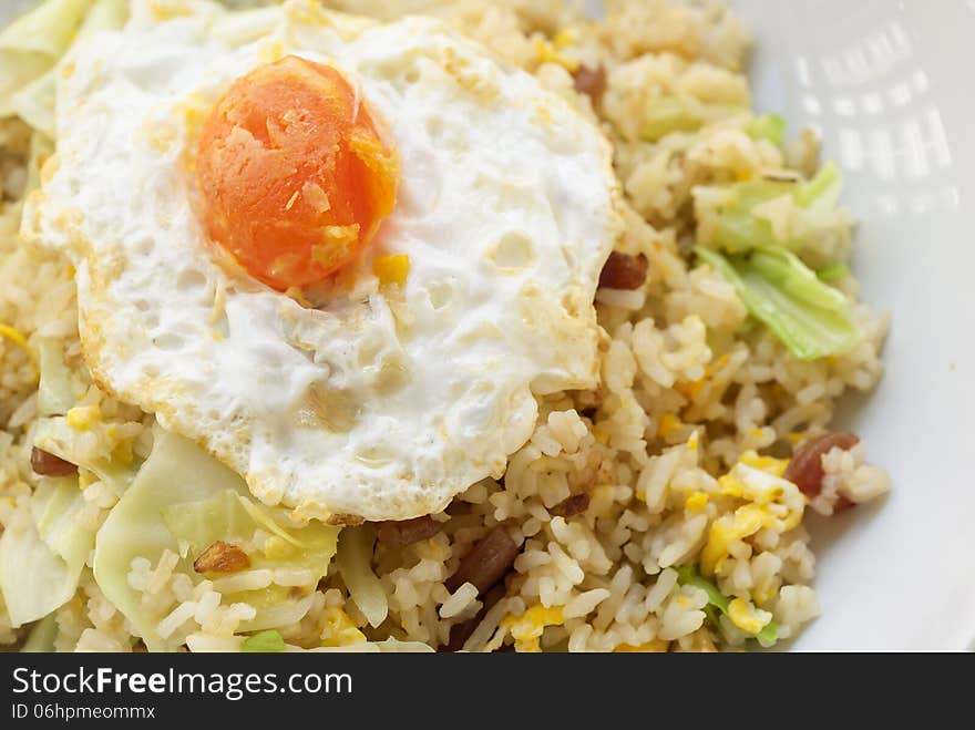 Fried Rice with Chinese Sausage  and Salted Egg Yolk