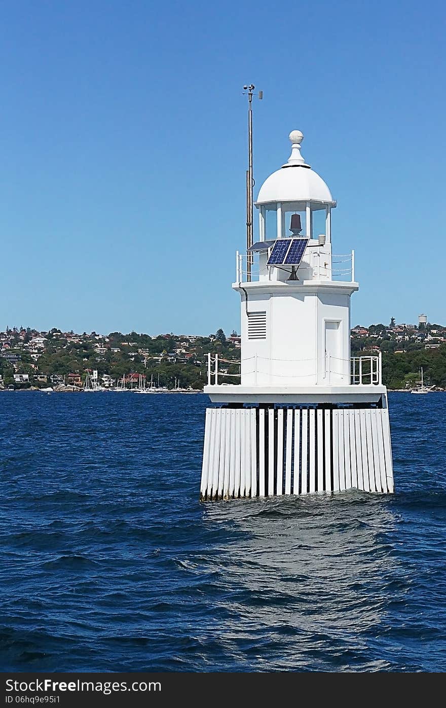 Picture of a light house with solar panel in Sydney