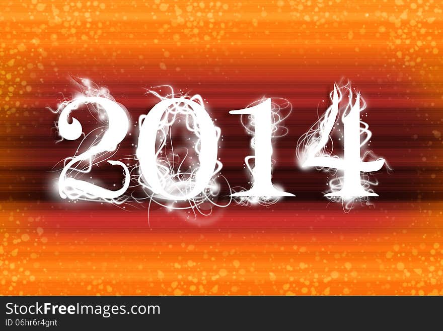 2014 in a orange background wallpaper for new year. 2014 in a orange background wallpaper for new year