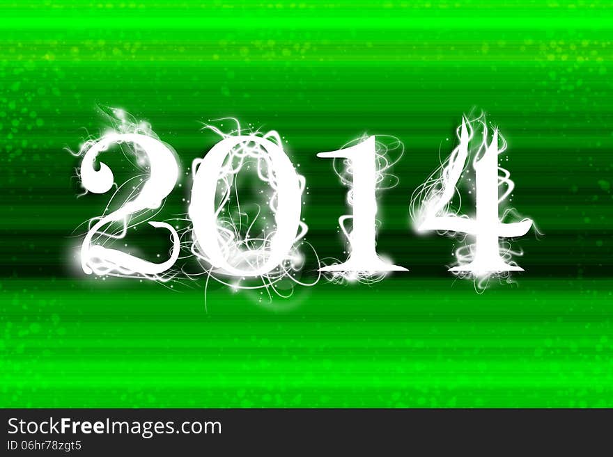 2014 in a green background wallpaper for new year. 2014 in a green background wallpaper for new year