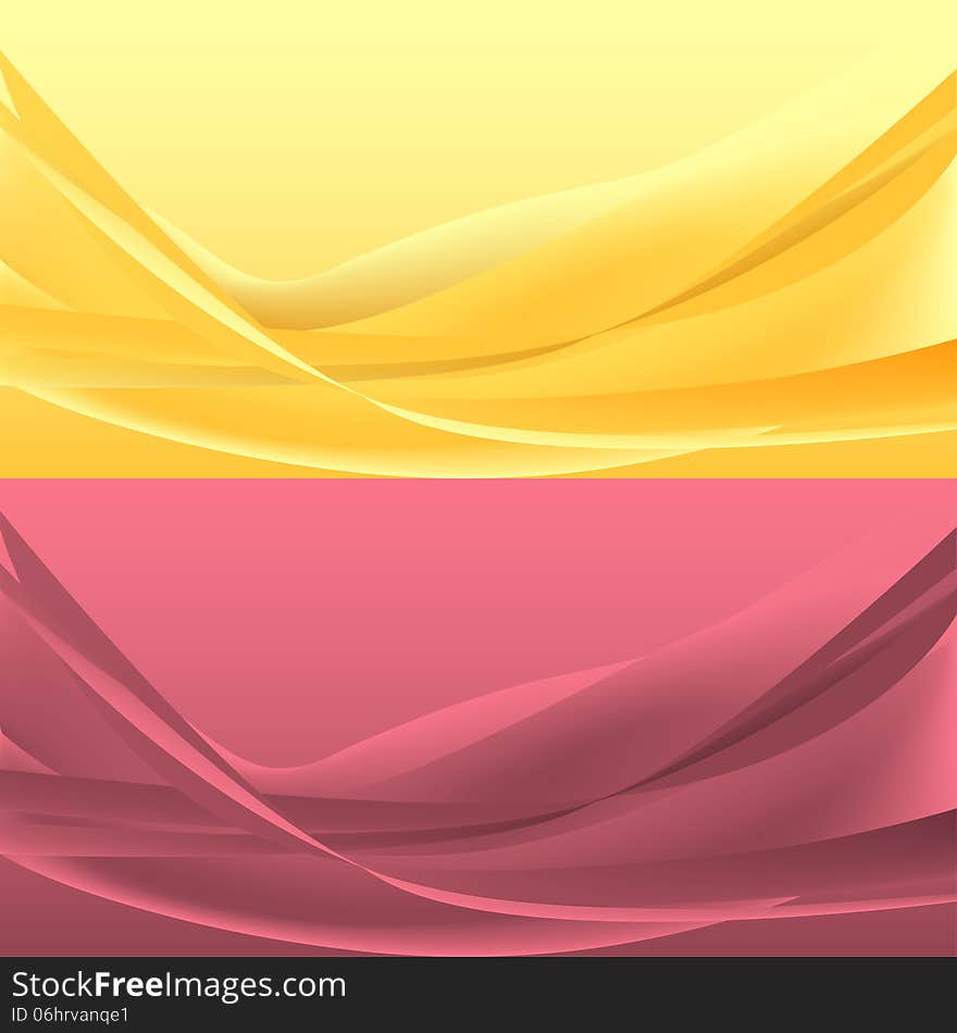 Set of yellou and red waves abstract background. Set of yellou and red waves abstract background