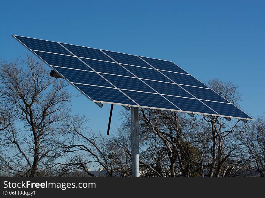 Solar panels in a field