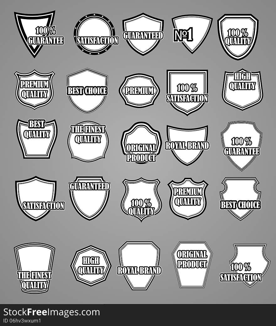 Set of Premium Vintage labels or badges. Vector design elements.