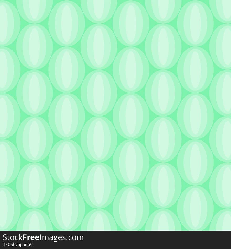 Oval White Abstract Pattern on Green