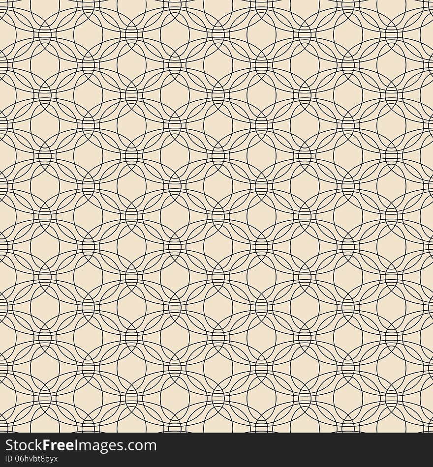 Dark Circles Abstract Pattern On Beige