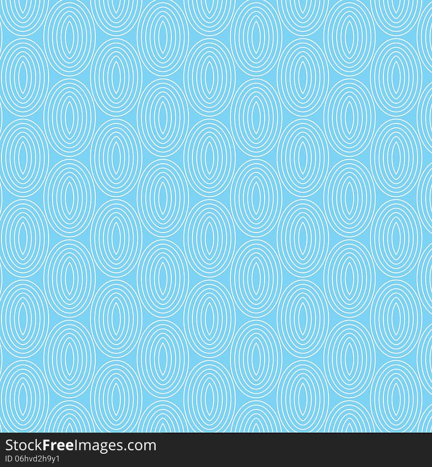 White Elegant Pattern on Blue Background