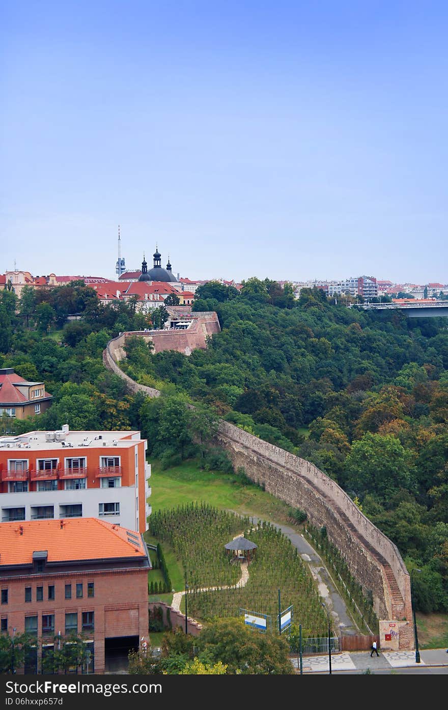 Prague city view from Vysehrad