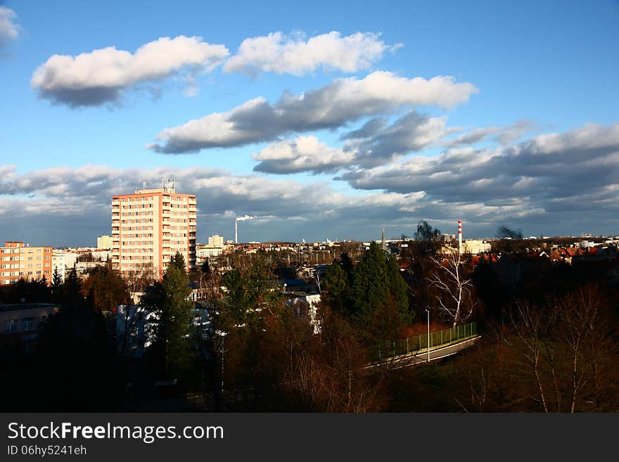 Block of flats in the city of garden city in prague, zahradni mesto. Block of flats in the city of garden city in prague, zahradni mesto