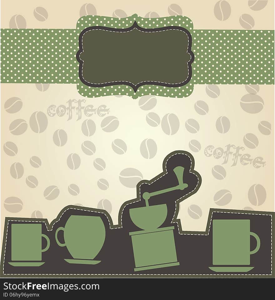 Menu banner with coffee cups - vector