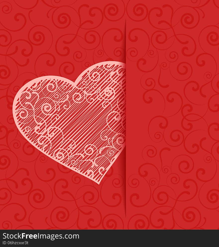 Red background with decorative heart