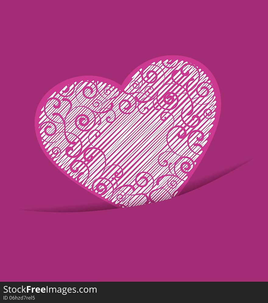 Purple background with decorative heart