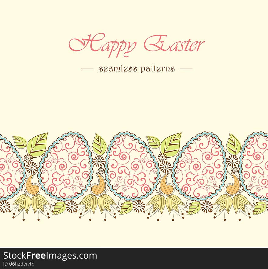 Easter background with eggs, seamless pattern