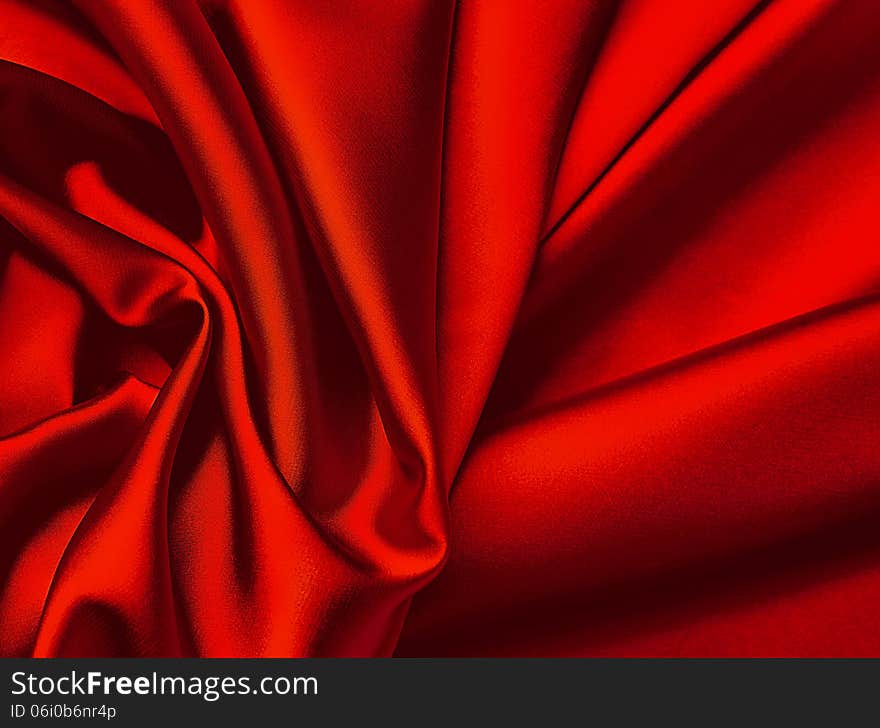 Red textile background.