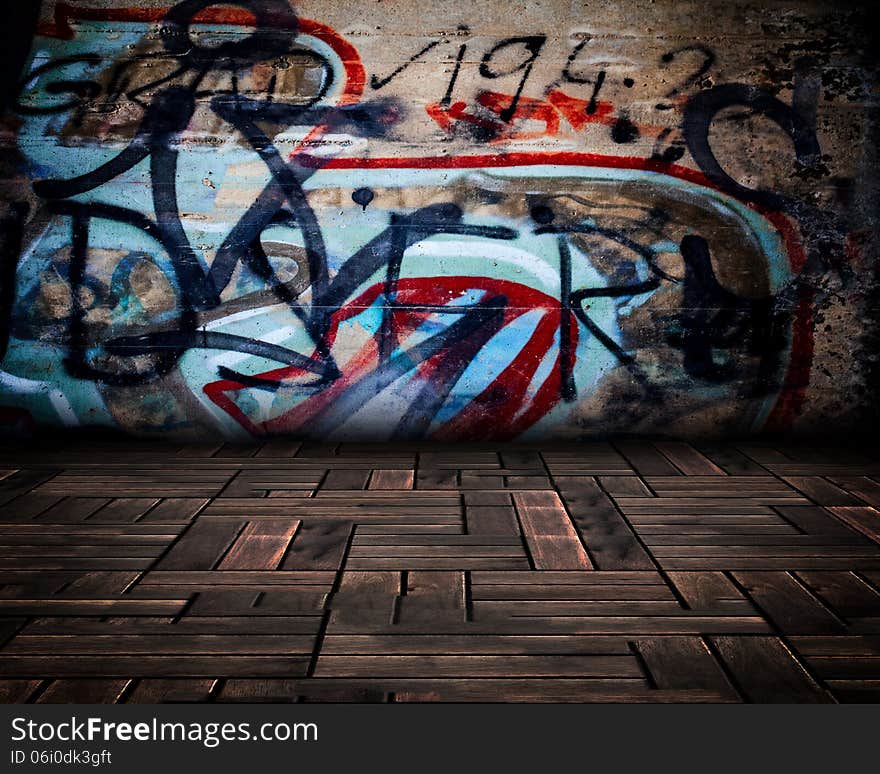 Urban Stage Graffiti Room design, ready to use in any kind of project.