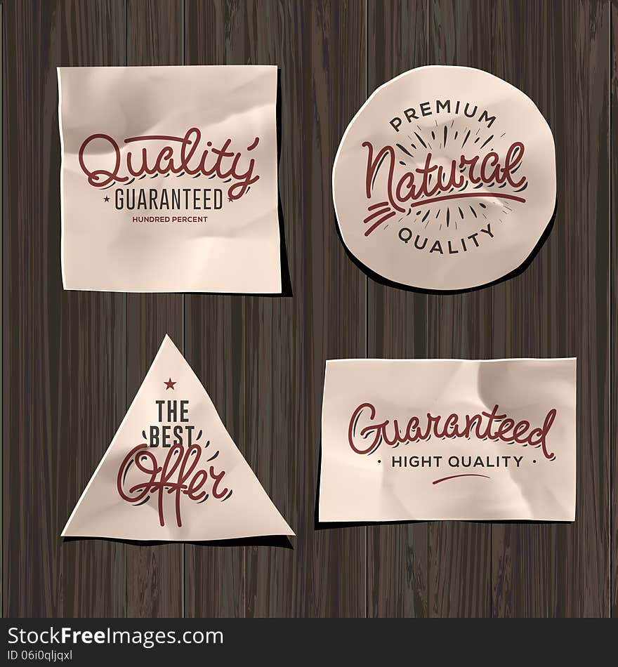 Premium quality craft paper labels, Eps10 image.